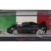 Pagani Imola Dark Gray Metallic with Carbon and Orange Accents with Extra Wheels 1/64 Diecast Model Car by CM Model