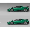 Pagani Imola Emerald Green Metallic with Carbon Top and Extra Wheels 1/64 Diecast Model Car by CM Model