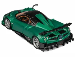 Pagani Imola Emerald Green Metallic with Carbon Top and Extra Wheels 1/64 Diecast Model Car by CM Model