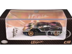 Pagani Utopia Full Carbon with Gold Wheels 1/64 Diecast Model Car by CM Model