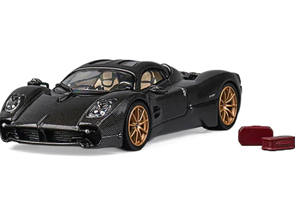 Pagani Utopia Full Carbon with Gold Wheels 1/64 Diecast Model Car by CM Model