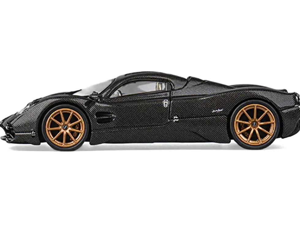 Pagani Utopia Full Carbon with Gold Wheels 1/64 Diecast Model Car by CM Model