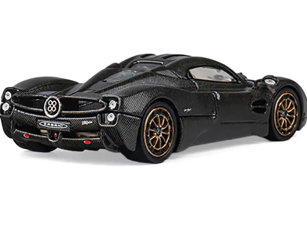 Pagani Utopia Full Carbon with Gold Wheels 1/64 Diecast Model Car by CM Model