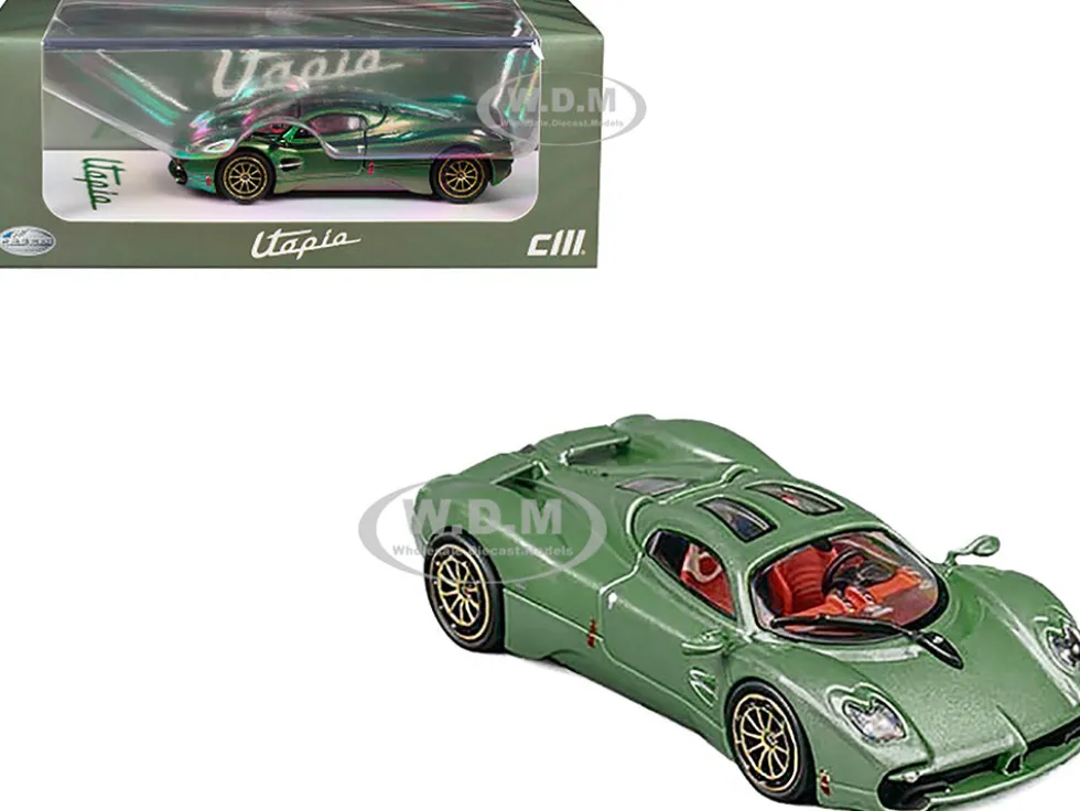 Pagani Utopia Green Metallic 1/64 Diecast Model Car by CM Model