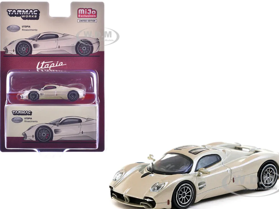 Pagani Utopia Rinascimento Silver Metallic "Global64" Series 1/64 Diecast Model by Tarmac Works
