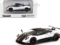 Pagani Zonda Cinque Bianco Benny White Black Global64 Series 1/64 Diecast Model Car Tarmac Works T64G-TL021-WH