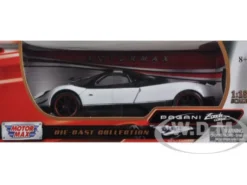 Pagani Zonda 5 Cinque White/Black 1/18 Diecast Car Model Motormax 79158