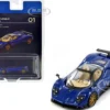 Pagani Zonda F Argentina Blue Metallic Hypercar League Collection 1/64 Diecast Model Car PosterCars H01B