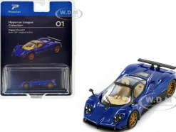 Pagani Zonda F Argentina Blue Metallic Hypercar League Collection 1/64 Diecast Model Car PosterCars H01B