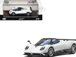Pagani Zonda F Pearl White with Black Top 1/64 Diecast Model Car by CM Model