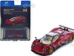 Pagani Zonda F Rosso Dubai Red Metallic Hypercar League Collection 1/64 Diecast Model Car PosterCars H02B