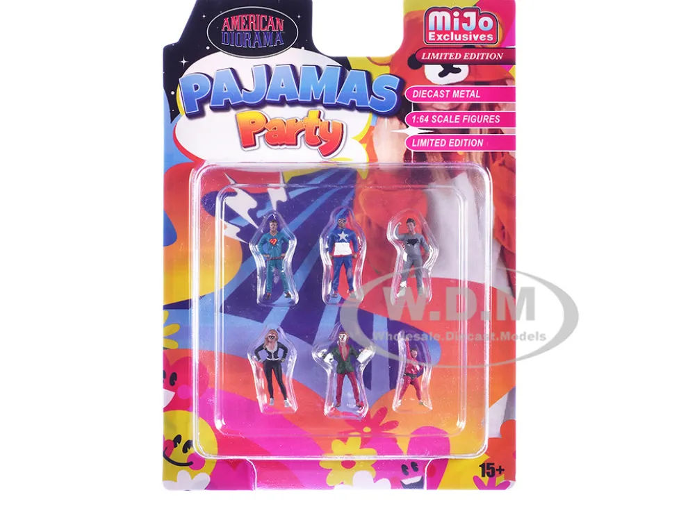 Pajamas Party 6 piece Diecast Figure Set (6 Figures) Limited Edition for 1/64 Scale Models by American Diorama