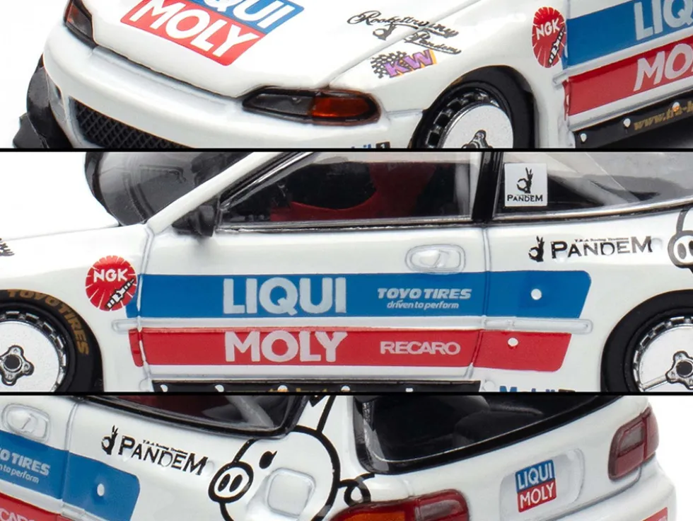 Pandem Civic EG6 RHD (Right Hand Drive) White with Stripes and Graphics "VDX - Tokyo Auto Salon Hong Kong 2025" Special Edition 1/64 Diecast Model Car by Pop Race
