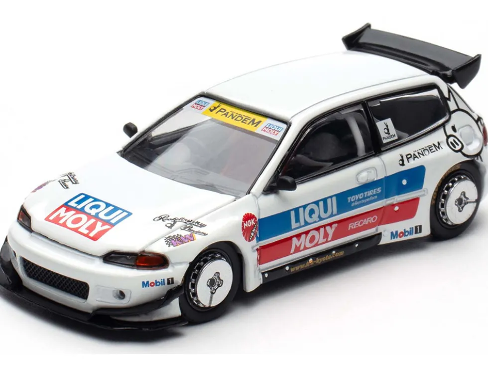 Pandem Civic EG6 RHD (Right Hand Drive) White with Stripes and Graphics "VDX - Tokyo Auto Salon Hong Kong 2025" Special Edition 1/64 Diecast Model Car by Pop Race