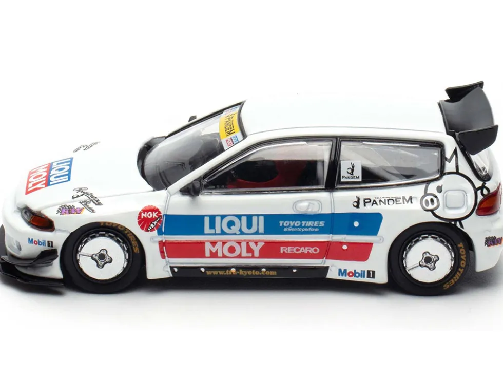 Pandem Civic EG6 RHD (Right Hand Drive) White with Stripes and Graphics "VDX - Tokyo Auto Salon Hong Kong 2025" Special Edition 1/64 Diecast Model Car by Pop Race