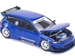 Pandem Civic EG6 RHD (Right Hand Drive) Blue Metallic 1/64 Diecast Model Car by Pop Race