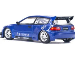Pandem Civic EG6 RHD (Right Hand Drive) Blue Metallic 1/64 Diecast Model Car by Pop Race