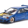 Pandem Civic EG6 VTEC RHD (Right Hand Drive) Blue Metallic with No Hood 1/64 Diecast Model Car by Pop Race