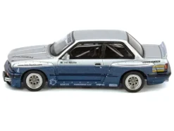 Pandem E30 M3 Silver Metallic and Dark Blue 1/64 Diecast Model Car by Inno Models