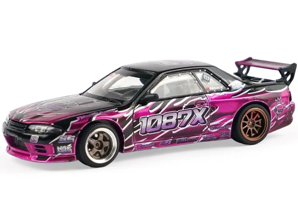 Pandem R32 "Echo Gao - 1087X" Black and Purple 1/64 Diecast Model Car by XCarToys