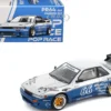 Pandem S13 RHD (Right Hand Drive) Silver and Moontech Blue Metallic with Graphics 1/64 Diecast Model Car by Pop Race
