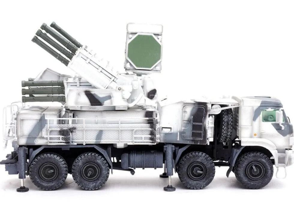Pantsir S1 96K6 Self Propelled Air Defense Weapon System Winter Camouflage Russia s Arctic Forces Armor Premium Series 1/72 Diecast Model Panzerkampf 12215PA