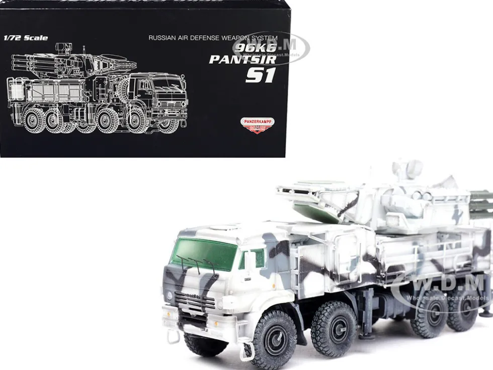 Pantsir S1 96K6 Self Propelled Air Defense Weapon System Winter Camouflage Russia s Arctic Forces Armor Premium Series 1/72 Diecast Model Panzerkampf 12215PA
