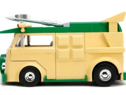 Party Wagon Green and Beige and Donatello Diecast Figure Teenage Mutant Ninja Turtles Hollywood Rides Series Diecast Model Jada 34529