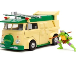 Party Wagon Green and Beige and Donatello Diecast Figure Teenage Mutant Ninja Turtles Hollywood Rides Series Diecast Model Jada 34529