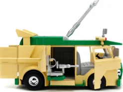 Party Wagon Green and Beige and Donatello Diecast Figure Teenage Mutant Ninja Turtles Hollywood Rides Series Diecast Model Jada 34529