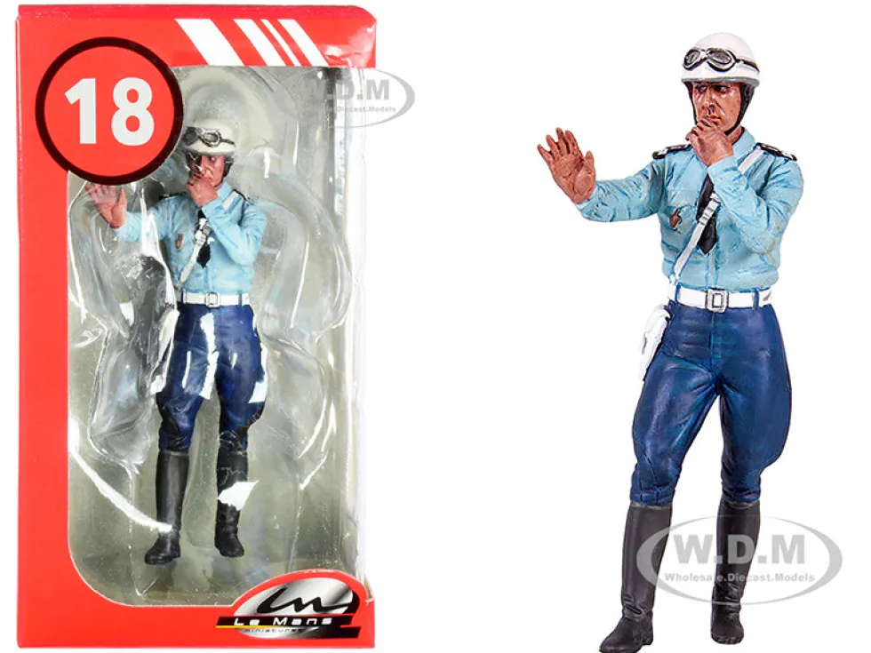 1975 1980 Paul French Police Motorcycle Officer Figurine 1/18 Scale Models Le Mans Miniatures 118036-P2