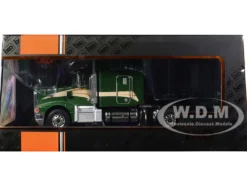 1998 Peterbilt 377 A/E Truck Tractor Green Metallic with Beige Stripes 1/43 Diecast Model by IXO Models
