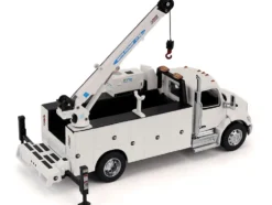 Peterbilt 536 Auto-Crane Titan 85-Body HC14-Crane Work Truck with Miller EnPak White "Transport Series" 1/50 Diecast Model by Diecast Masters