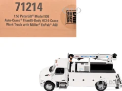 Peterbilt 536 Auto-Crane Titan85-Body HC14-Crane Work Truck with Miller EnPak White "Transport Series" 1/50 Diecast Model by Diecast Masters