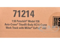 Peterbilt 536 Auto-Crane Titan85-Body HC14-Crane Work Truck with Miller EnPak White "Transport Series" 1/50 Diecast Model by Diecast Masters