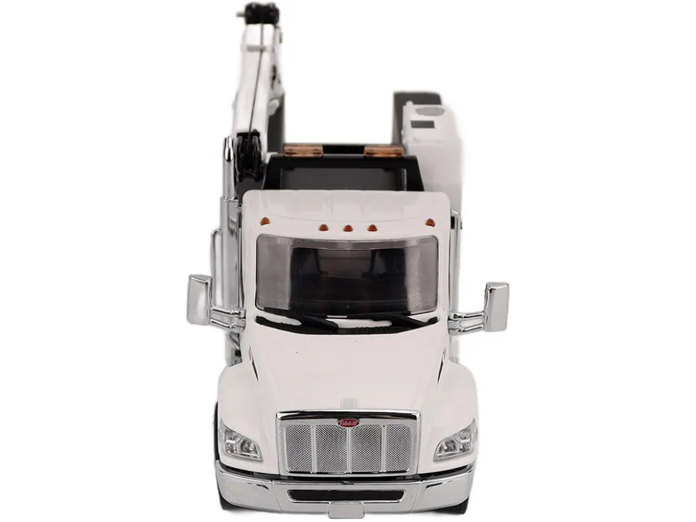 Peterbilt 536 Auto-Crane Titan85-Body HC14-Crane Work Truck with Miller EnPak White "Transport Series" 1/50 Diecast Model by Diecast Masters