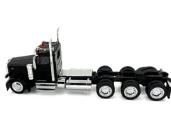 Peterbilt 589 3-Axel Day Cab Black 1/87 (HO) Plastic Model Car by HO Logistics