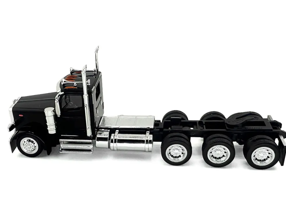 Peterbilt 589 3-Axel Day Cab Black 1/87 (HO) Plastic Model Car by HO Logistics