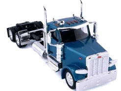Peterbilt 589 2-Axel Day Cab Blue Metallic 1/87 (HO) Plastic Model Car by HO Logistics