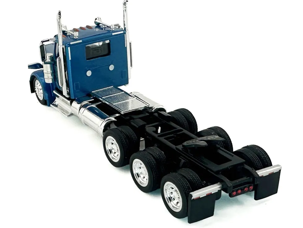 Peterbilt 589 3-Axel Day Cab Blue Metallic 1/87 (HO) Plastic Model Car by HO Logistics