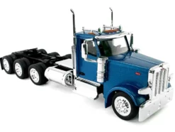 Peterbilt 589 3-Axel Day Cab Blue Metallic 1/87 (HO) Plastic Model Car by HO Logistics