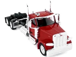 Peterbilt 589 2-Axel Day Cab Red 1/87 (HO) Plastic Model Car by HO Logistics