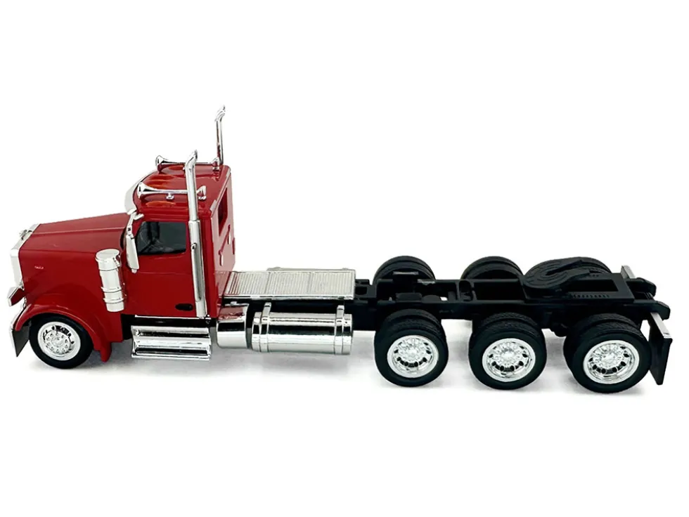 Peterbilt 589 3-Axel Day Cab Red 1/87 (HO) Plastic Model Car by HO Logistics