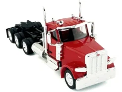 Peterbilt 589 3-Axel Day Cab Red 1/87 (HO) Plastic Model Car by HO Logistics