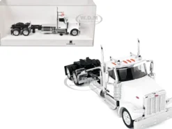 Peterbilt 589 2-Axel Day Cab White 1/87 (HO) Plastic Model Car by HO Logistics