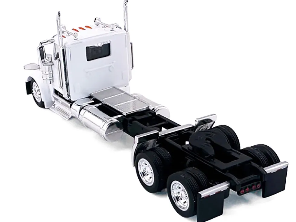 Peterbilt 589 2-Axel Day Cab White 1/87 (HO) Plastic Model Car by HO Logistics