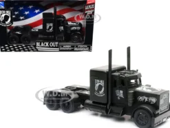 Peterbilt Custom Truck Black Out "POW-MIA You Are Not Forgotten" 1/32 Diecast Model by New Ray