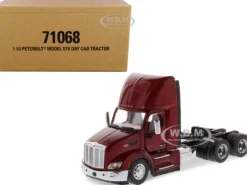 Peterbilt 579 Day Cab Truck Tractor Legendary Red Transport Series 1/50 Diecast Model Diecast Masters 71068