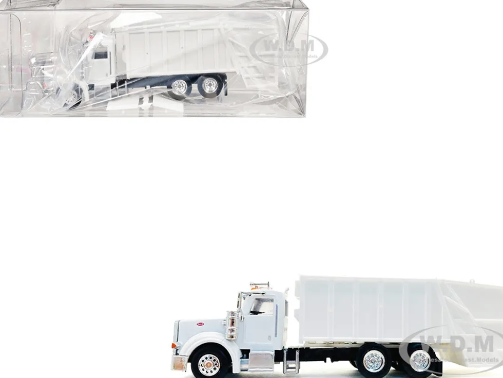 Peterbilt 367 Garbage Truck White 1/87 (HO) Plastic Model Car by Promotex