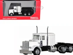 Peterbilt Long Tractor White 1/87 (HO) Plastic Model Car by Promotex